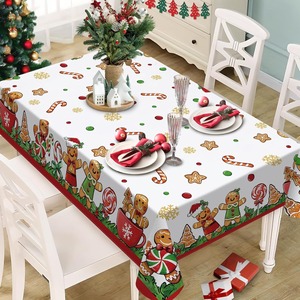 Tovaglia rettangolare stampata in poliestere Ginger Bread Man, resistente all'olio e alle macchie, antiscivolo, facile da pulire - Product Image 1