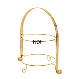 Soporte redondo para servir frutas, decorativo, de metal, con acabado dorado brillante, hecho a mano, para Navidad, bodas y celebraciones, ideal para hoteles. - Product Image 1