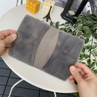 Desain khusus Dompet perjalanan kulit 100% asli dan sampul paspor warna abu-abu-buatan Turki