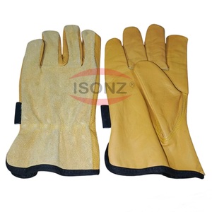 Gants Rigger en cuir de vache de haute qualité couleur beige, gants de conducteur en cuir, gants de travail en cuir de vache - Product Image 3