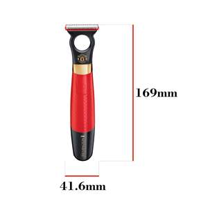 Rasoir électrique noir et rouge, outil de toilettage, tondeuse à poils du visage alimentée par batterie - Product Image 2