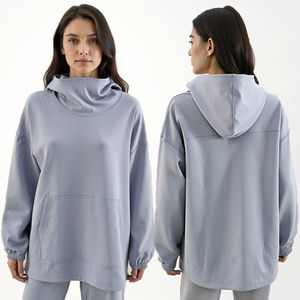 Sudadera con Capucha Bordada 100% Algodón, Logotipo Personalizado en la Parte Delantera, Sudadera para Mujer de Color Sólido, Impresión Personalizada al por Mayor - Product Image 2