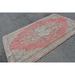 Tapis turc vintage rouge vert 5.6x9,3 pieds grande surface tissage plat tapis de salon pour les décorations de couloir - Product Image 2