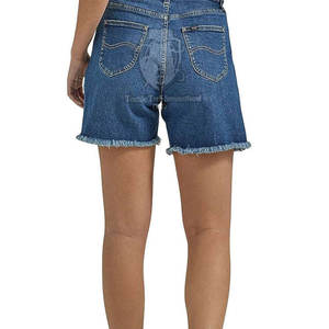 Shorts de Mezclilla para Mujer con Logotipo Personalizado, Precio de Fábrica, Shorts Cómodos para Mujer, Shorts Lisos Teñidos para Mujer - Product Image 4