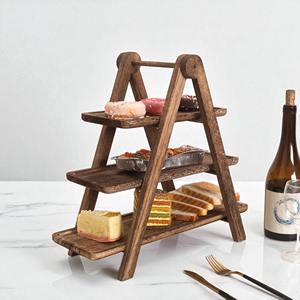 Soporte para Tartas de Madera Natural de Varios Niveles, Apto para Uso en la Cocina, Decoración de Mesa de Comedor, Estilo de Eventos, Servicio de Buffet y Exhibición - Product Image 2