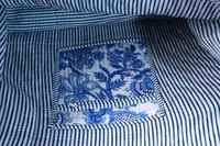 Sac fourre-tout en coton bleu et blanc à motifs floraux, imprimé à la main, sac de shopping matelassé, sac de plage, sac de voyage, sac de tous les jours, élégant, réutilisable, pour femme