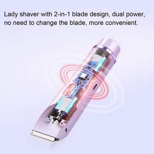 Afeitadora Eléctrica 2 en 1 de Doble Cabezal para Mujer, Uso en Seco y Húmedo, Alimentación USB, Resistente al Agua IPX7, para Rostro, Área del Bikini y Vello Corporal - Product Image 4