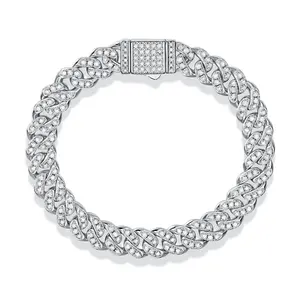 Premium 8mm Miami Cuban Link Iced Out <b>Bracelet</b> 925 Sterling Silver VVS D Moissanite Hip Hop Jewelry - Product Image 1
