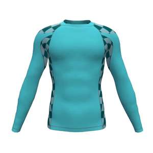 Logotipo personalizado sublimado Jiu Jitsu Rash Guard Compresión transpirable Manga larga Ligero Durable 100% Artes marciales - Product Image 1