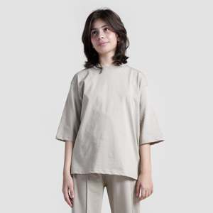 002 Comfy Beige Cotton <b>Shirt</b> Vintage Retro <b>Y2K</b> Style Asymmetrical Collar Button Knitted Short XL for Party Outwear Summer - Product Image 1