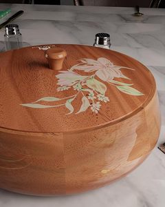 Boîte de rangement en bois massif pour chapatis chauds et conservation hygiénique des aliments, boîte à chapatis en bois au look traditionnel - Product Image 3