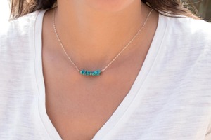 Collar de Turquesa, Piedra del Nacimiento de Diciembre, Cadena Delgada de Plata Esterlina 925, Joyería Minimalista Hecha a Mano, Regalo Único - Product Image 2
