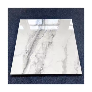 Murs intérieurs modernes pour le luxe 600x600mm Carreaux de sol en porcelaine polie aspect marbre blanc incassable - Product Image 1
