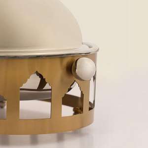 Casserole en acier inoxydable avec support de casserole au design laser plaqué or, chauffe-plats poli Ramadan - Product Image 3