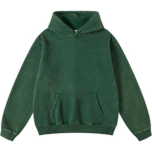 Sudadera con capucha extragrande con lavado ácido verde y logotipo personalizado, ropa de calle de algodón pesado, camisa urbana de manga larga a la moda para invierno, ropa con capucha - Product Image 1
