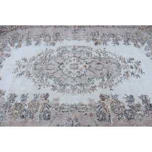 Tapis turc vintage 5,7x9,4 pi (173x286 cm), tapis uni brun - Product Image 5
