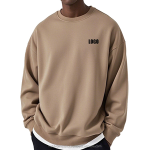 เสื้อสเวตเตอร์คอกลมสำหรับผู้ชายเสื้อสเวตเตอร์คอกลมแบบสวมหัวไหล่สำหรับ100% ผ้าคอตตอนโอเวอร์ไซส์แบบเรียบคอกลมงานตามสั่ง - Product Image 1