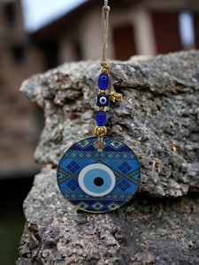 Ojo Turco DAFNI de 11 cm, Hecho a Mano, en Vidrio Magnético con Relieve, Decoración de Pared Tradicional, Regalo Promocional Novedoso de Estambul - Product Image 5