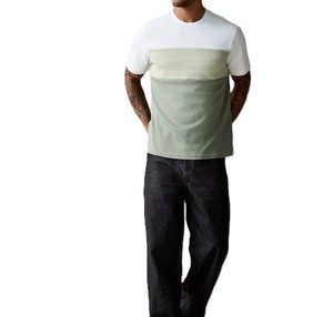 Camisetas de hombre de diseño único de moda 100% algodón ropa de verano secado rápido y patrón estampado ligero bloque Color cuello redondo - Product Image 3