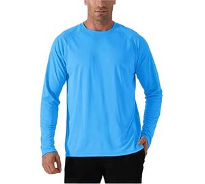 T-shirt à manches longues personnalisé, séchage rapide, léger, respirant, haut d'entraînement pour hommes - Product Image 1