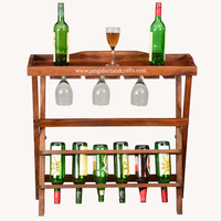 Comptoir de Bar en bois de Mangoi pour la maison, hôtel, présentoir de bouteilles de vin créatif et pliable