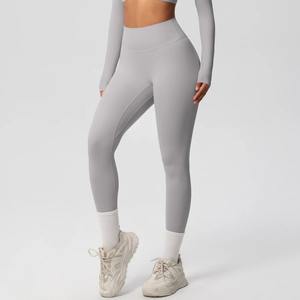 Top Trending Flexible High Waist Cotton Blend Seamless <b>Tummy</b> <b>Control</b> Fitness Leggings Yoga Exercise Pants for Women - Product Image 2