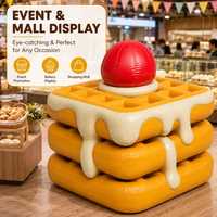 Décoration gonflable personnalisée en forme de gaufres empilées pour festivals culinaires, boulangeries, centres commerciaux, événements et fêtes