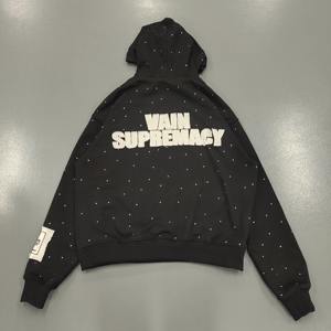 Wholesale Custom <b>Hoodie</b> for <b>Men</b> Heavyweight Embroidery Patch Full Print Streetwear Rhinestone Plain Dyed Digital for Winter - Product Image 5