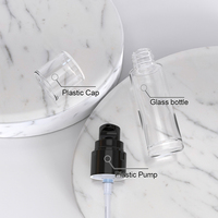 Botellas de Vidrio Recargables Portátiles con Bomba Dosificadora para Lociones, Envases con Tapa para Cremas y Bases de Maquillaje
