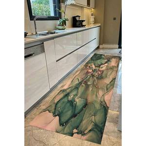 Tapis en marbre vert et brun : Tapis de luxe antidérapant, avec poils doux - Product Image 5