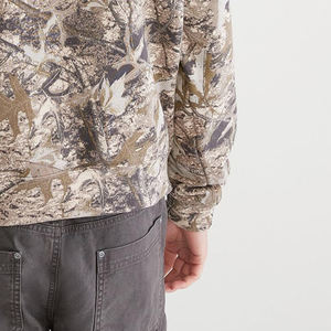 Sweat à capuche oversize confortable unisexe en tissu peigné 100% coton, imprimé camouflage jungle, automne - Product Image 6