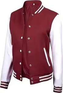 Veste universitaire vintage pour femmes, décontractée, respirante, à séchage rapide, imperméable, en satin - Product Image 3