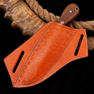 Cuchilla profesional de acero Damasco para caza y Camping mango de madera forjado a mano DIY grado personalizable OEM cubierta de cuchillo de Camping - Product Image 6