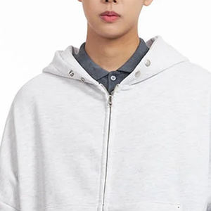 Couleur unie avec logo personnalisé, design à manches longues pour les acheteurs en gros, avec cordon de serrage pour la capuche / Sweat-shirt pour homme de haute qualité - Product Image 2