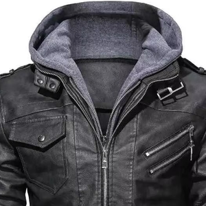 Chaquetas de Cuero de Buena Calidad al por Mayor, Chaqueta de Cuero para Hombre con Cuerpo de Lana y Mangas de Cuero, Chaqueta de Cuero de Invierno para Hombre en Venta, Servicio OEM ODM - Product Image 5