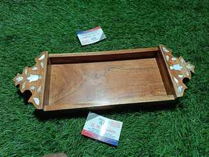 Vajilla de Lujo Personalizable para Regalos Especiales de Eid y Ramadán, Bandeja de Postre de Madera Hecha a Mano con Incrustaciones de Nácar - Product Image 5