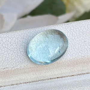 Increíble PIEDRA DE cabujones de forma ovalada de Aguamarina de Color superior Natural con buen brillo, piedras preciosas sueltas para hacer joyas de 3,97 quilates - Product Image 1