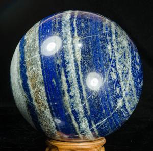 Sphère en pierre naturelle de qualité supérieure, cristaux de lapis-lazuli, gravés à la main, marque MUNTAHA AGATE, art métaphysique Feng Shui, objets de collection - Product Image 1