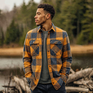 Chemise à carreaux streetwear pour hommes et femmes, chemise en flanelle à carreaux de style universitaire, veste en flanelle 100% polyester et coton pour hommes - Product Image 1