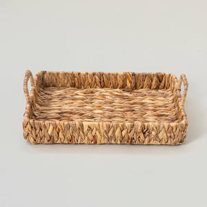 Bed room vanity <b>storage</b> container hand weaving displaying <b>tray</b> top selling water hyacinth <b>trays</b> - Product Image 3