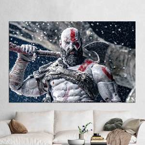 Arte de Kratos de God of War: Lienzo Impreso Decorativo para Pared, Enmarcado en Galería - Product Image 1