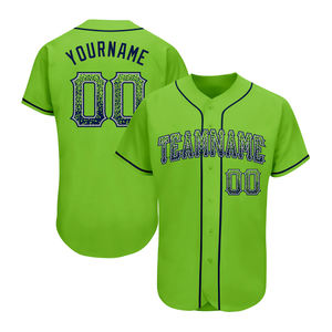 Ropa Deportiva Uniforme de Béisbol Color Verde Cuello en V Conjuntos de Uniformes de Béisbol para Jóvenes con Impresión Personalizada y Tamaño - Product Image 1