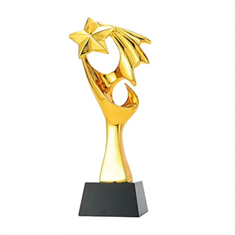 Extravagant Standard professionnel usine en gros artisanat or métal personnalisé étoile métal trophée prix avec des trophées de vente chaude