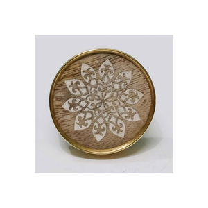 Top qualité 2025 boutons en bois et marbre forme ronde Design antique Style Unique couleur blanc et marron manche en bois de manguier - Product Image 5