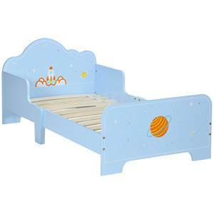 ZONEKIZ Lit pour enfant avec côtés et espace fantaisie, 3-6 ans, 143x74x59cm, bleu - Product Image 1