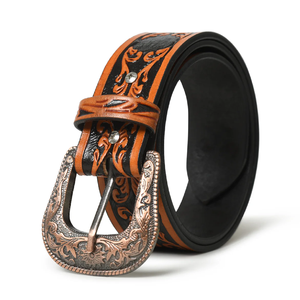 เข็มขัดหนังเครื่องมือสีดำและน้ำตาลสองสีพร้อมหัวเข็มขัดหรูหราขนาดใหญ่มีจำหน่ายในราคาขายส่ง - Product Image 1