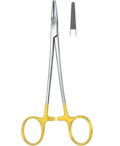 Porte-aiguille fin en or, porte-aiguille en bois Crile, porte-aiguille Olsen-Hegar à poignées en or - Product Image 3