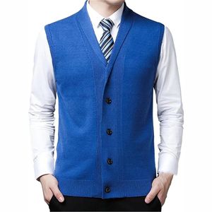 Chaleco de punto de algodón clásico de alta calidad, unisex, para invierno, con botones personalizables, transpirable, de color liso, de cachemira, venta al por mayor. - Product Image 2