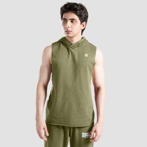 เสื้อกล้ามออกกำลังกายแบบมีฮู้ด Solid Olive Perform ไซส์ XL ระบายอากาศได้ดี ผลิตจากผ้าถัก ตกแต่งลายพิมพ์ เหมาะสำหรับฤดูร้อน - Product Image 1
