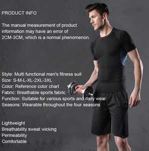 Ropa de entrenamiento para hombre, conjunto deportivo ajustado, 2 uds., trajes de entrenamiento para gimnasio, ropa deportiva, chándal, conjuntos de ropa de entrenamiento - Product Image 5